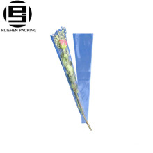 Douille de bouquets de fleur transparent bopp en plastique personnalisé pour sac rose